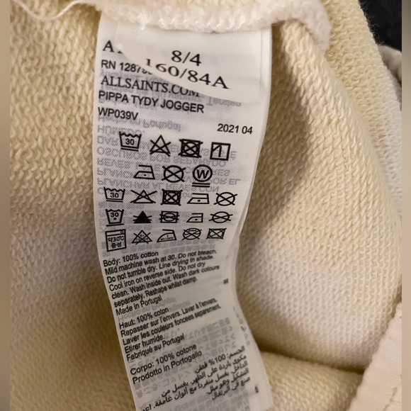 Allsaints the dye jogger pippa yellow pink xs size 4 - Picture 4 of 4